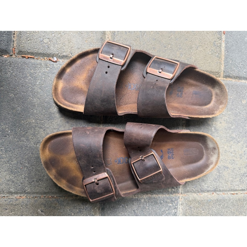 Birkenstock Arizona Habana Oiled Leather Sandals Brown EU 39 US 8 L8 M6
